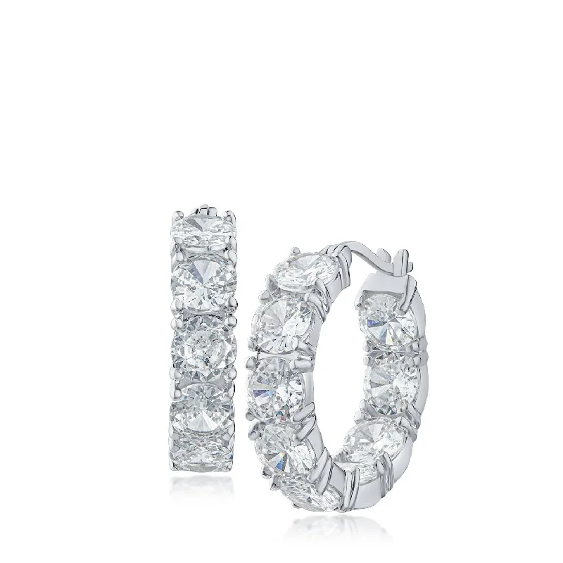 Best hoop earrings with matte finish for a sophisticated, understated design-1" Round CZ Hoop Earrings