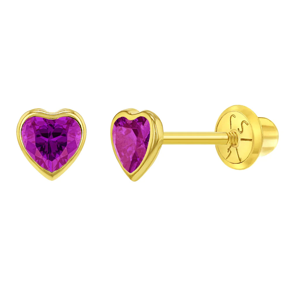 Best hoop earrings with twisted rope designs for a nautical-inspired style-14k Heart Stone Stud