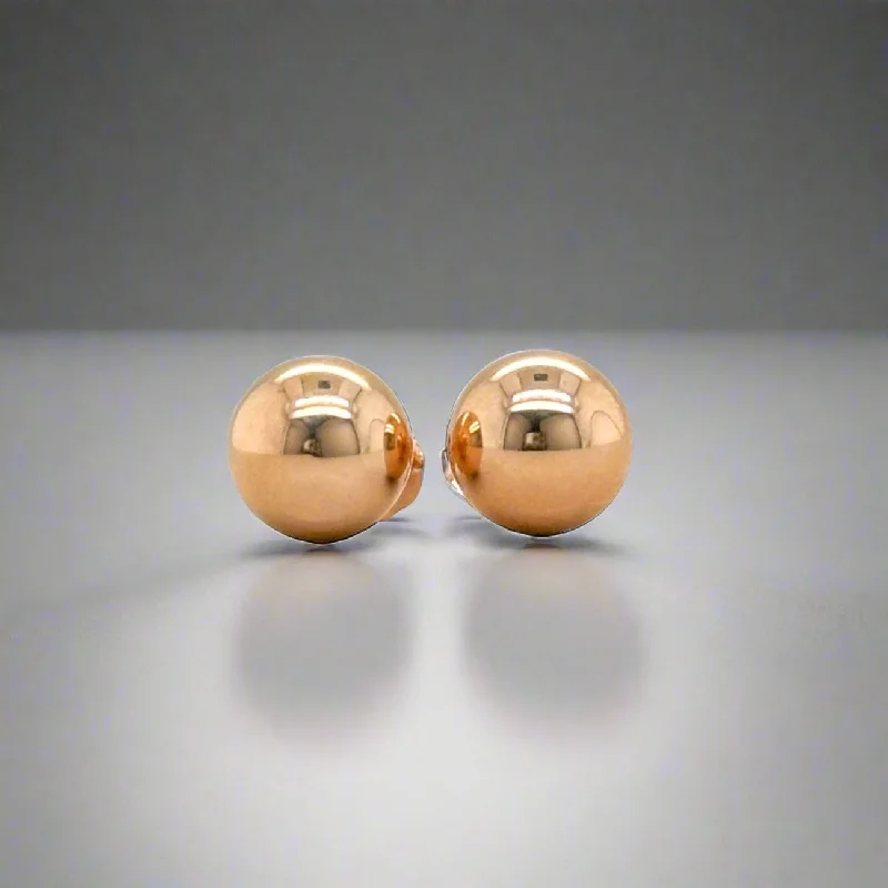 Hoop earrings with luxe velvet finishes for a rich and luxurious touch-14K R Gold 8mm Ball Earring