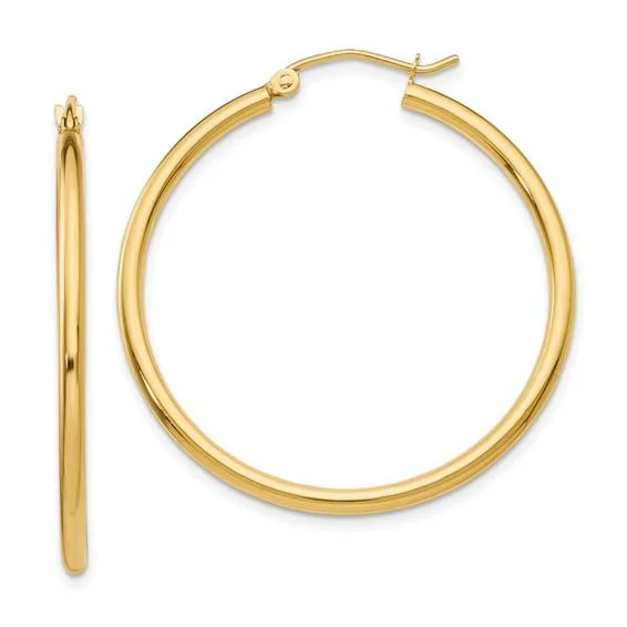 Best hoop earrings with asymmetrical designs for a fashion-forward, avant-garde look-14K Y 35mm Gold Hoop Earrings