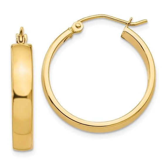 Best hoop earrings with baroque pearls for a luxurious and elegant vibe-14K Y  Gold  Square Hoop Earrings 2.5grms