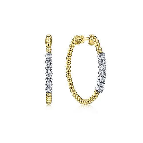 Best hoop earrings with gold-plated finishes for an affordable luxury vibe-14K Y Gold 0.30ctw Diamond Hoop Earrings