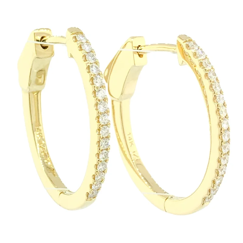 Best hoop earrings with butterfly motifs for a playful and whimsical appearance-14K Y Gold 0.38ctw Diamond Hoop Earrings