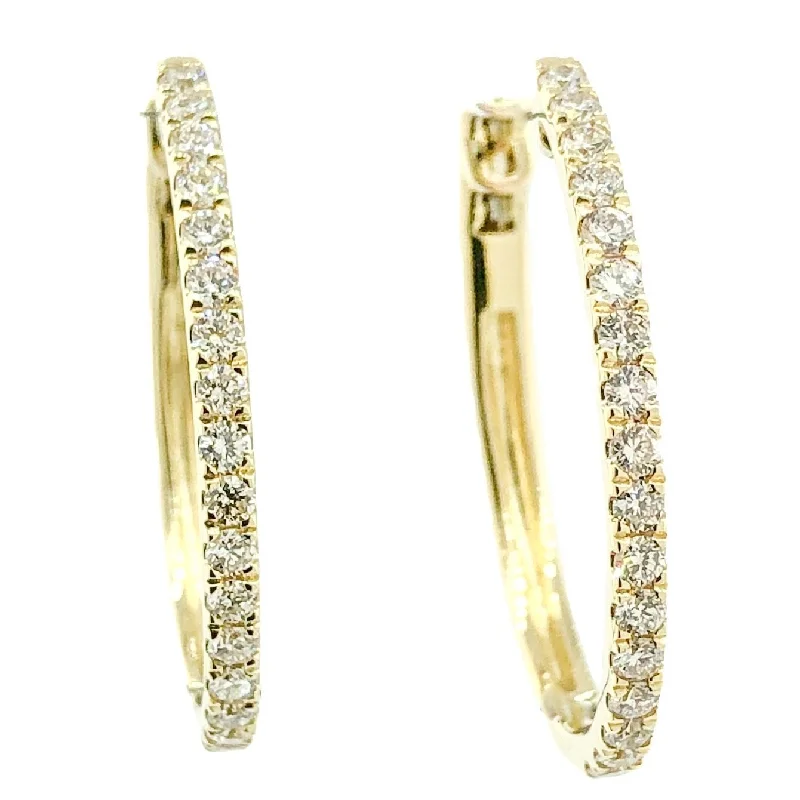 Hoop earrings with rhinestone embellishments for a glamorous and sparkling look-14K Y Gold 0.50ctw SI1/H-I Diamond Oval Hoops