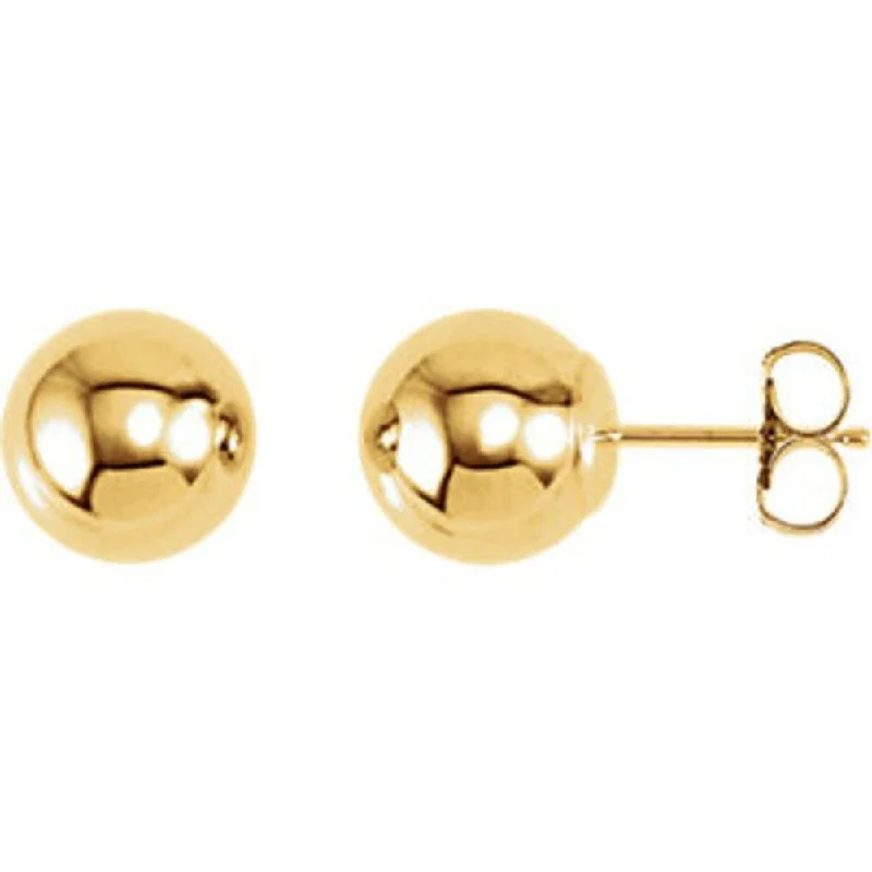 Hoop earrings with braided patterns for a detailed and textured finish-14K Y Gold 7mm Ball Earrings