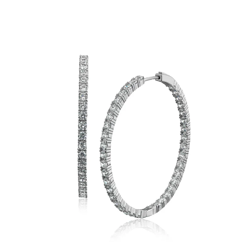 Best hoop earrings with vintage rhinestone embellishments for a retro-glam effect-2" Round CZ Hoop Earrings