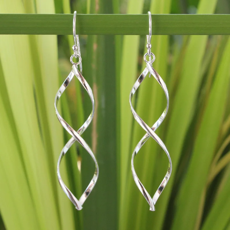 Hoop earrings with hearts for a sweet and romantic gesture-Sterling Silver Infinity Dangle Earrings