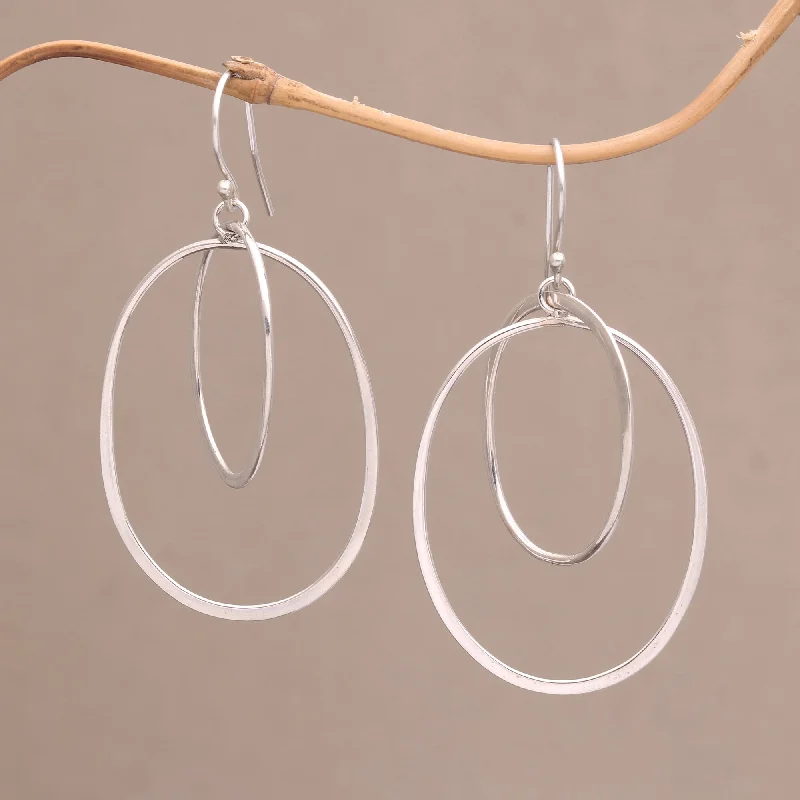 Lightweight hoop earrings for comfortable and all-day wear-Around You Sterling Silver Dangle Earrings Handcrafted in Bali