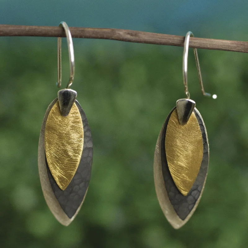 Hoop earrings with twisted metal designs for a dynamic and modern style-Autumn Leaves Sterling Silver Dangle Earrings