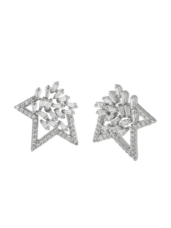 Best hoop earrings with matte finish for a sophisticated, understated design-Baguette Starburst Earrings