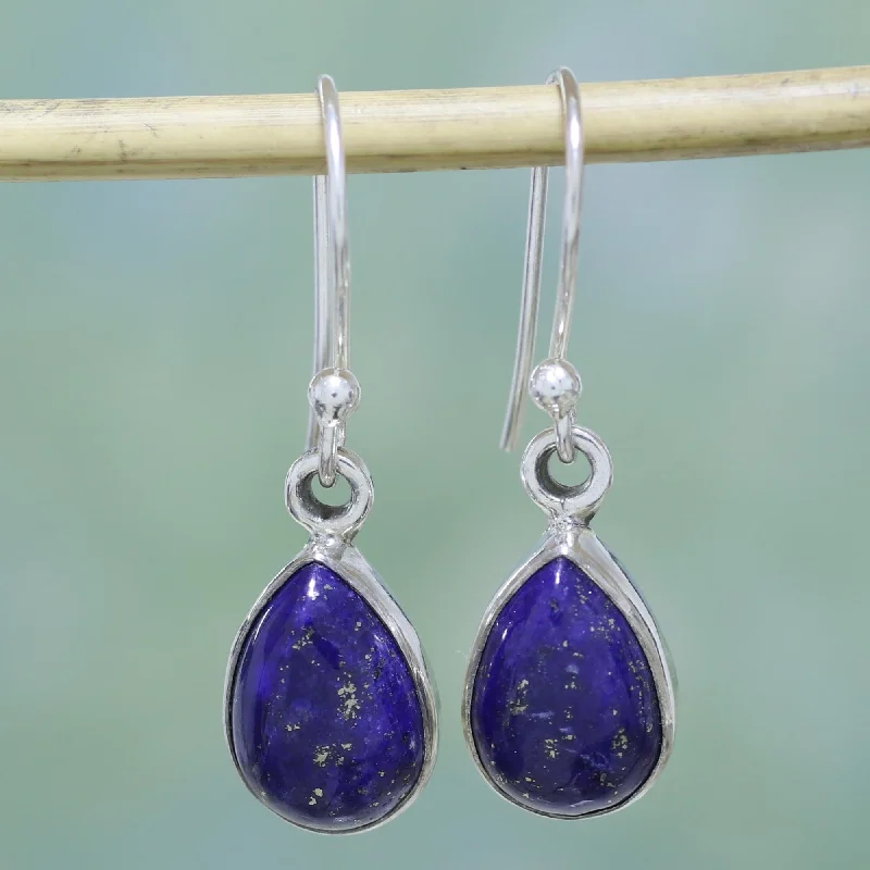 Hoop earrings with satin finishes for a smooth and elegant appearance-Be True Lapis Lazuli & Silver Dangle Earrings