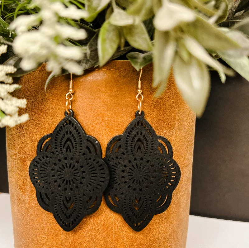 Medium hoop earrings for an everyday look with the perfect balance of style-Beautiful Black Wood Earrings