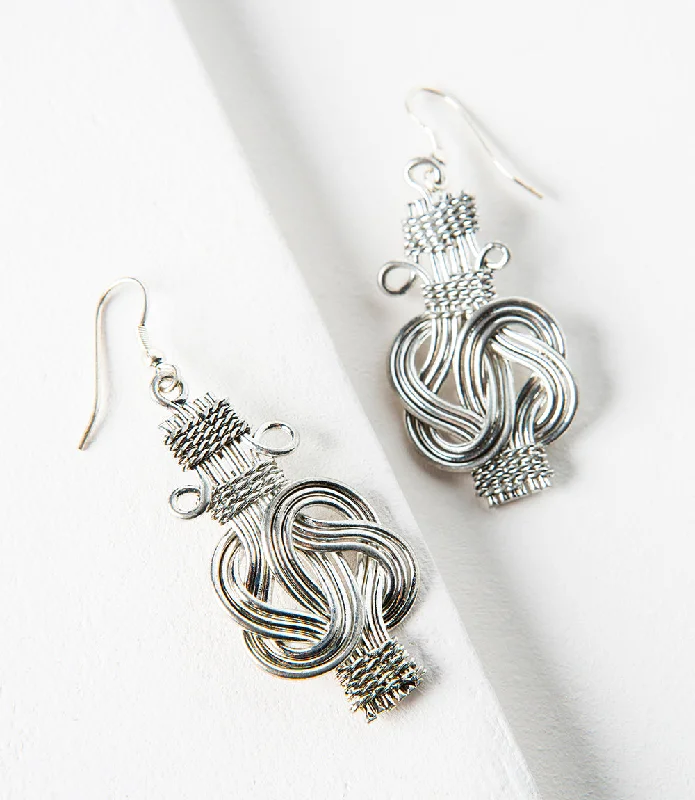 Hoop earrings with stacked layers for a bold and textured design-Buddha Knot Earrings