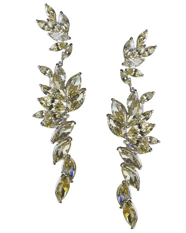 Stylish hoop earrings with diamond accents for an elegant and sparkling effect-Canary Cascading Marquise  Statement Earrings