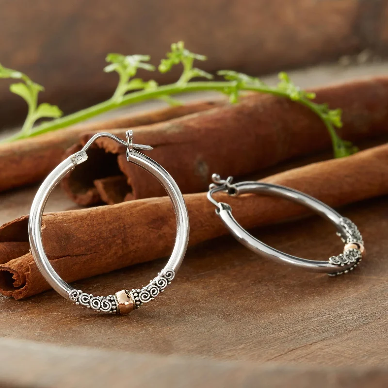 Hoop earrings with rhinestone-studded rims for a glamorous touch-Cloud Kissed Moon Hoop Earrings