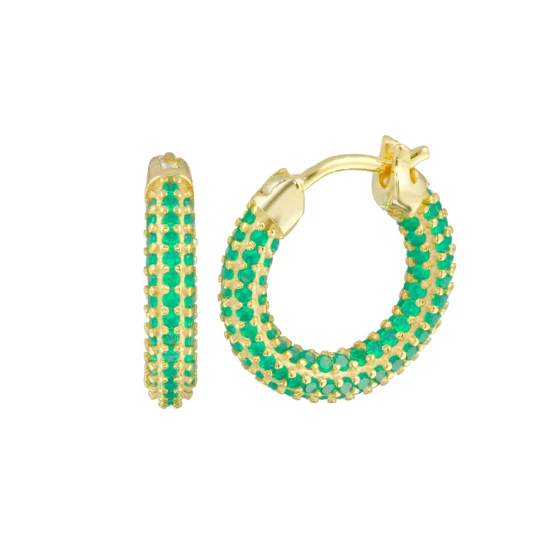 Medium hoop earrings for an everyday look with the perfect balance of style-Color Pave Huggies