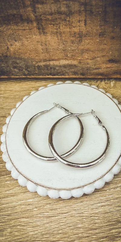 Hoop earrings with a matte black finish for a sleek, edgy vibe-The Everyday Hoop Large-Gold or Silver