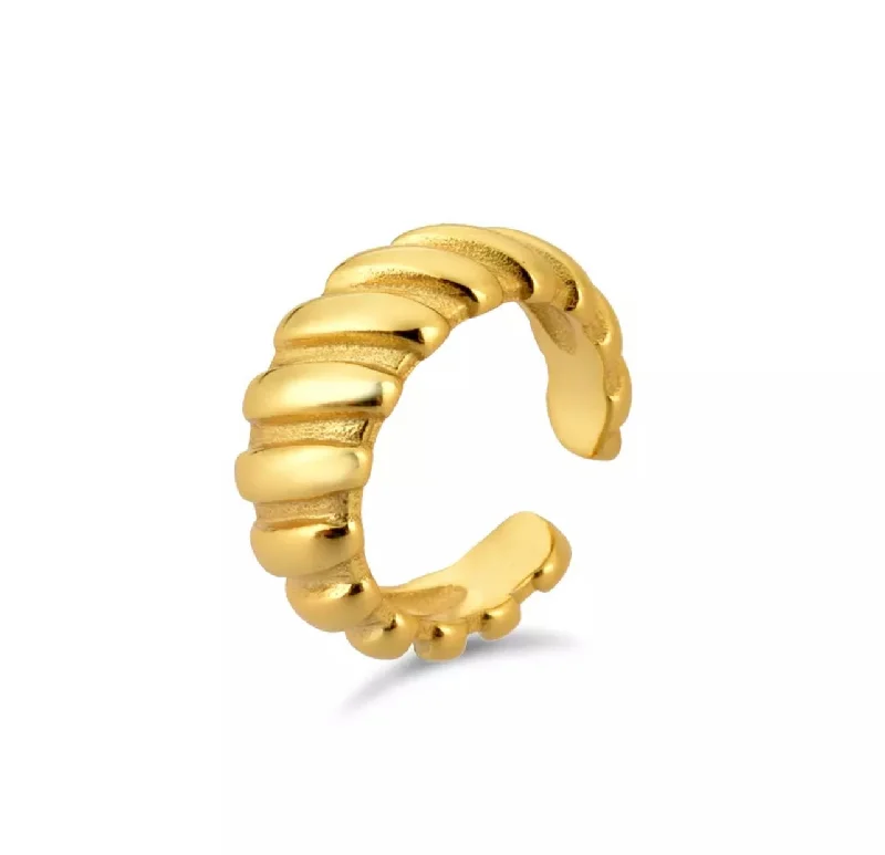 Hoop earrings with oversized designs for a bold, fashion-forward statement-Croissant Cuff