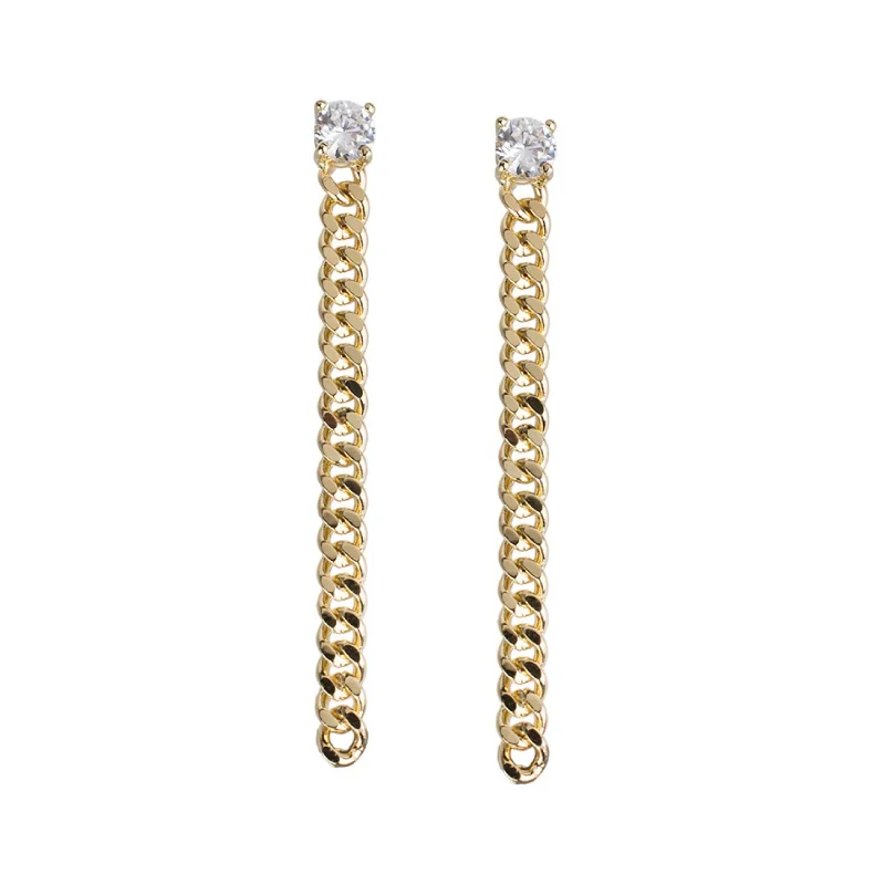 Best hoop earrings with minimal embellishments for a sleek and modern look-Dainty Chain Dangle Earrings