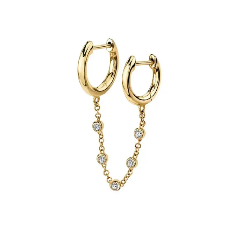 Best hoop earrings with gemstone accents for a colorful and elegant appearance-DBY Chain Huggies