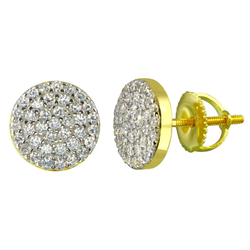 Best hoop earrings with intricate beaded details for a textured, stylish appearance-Disk Stud