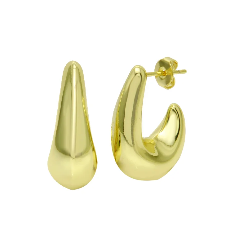 Hoop earrings with oversized designs for a bold, fashion-forward statement-Dome Hoop Earrings