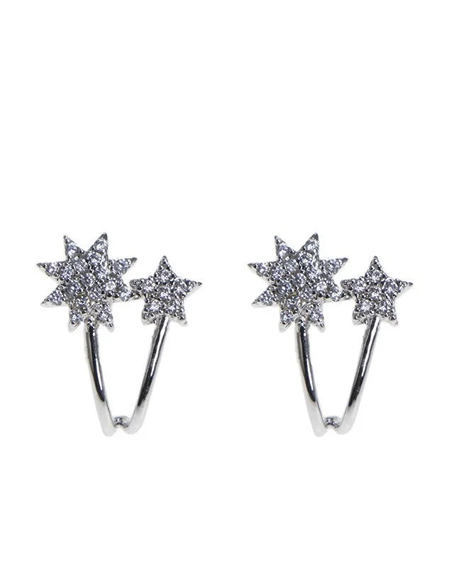 Best hoop earrings with stacked layers for a dimensional and bold look-Double Starburst Earrings