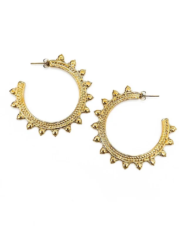 Hoop earrings with gold accents for a warm, elegant statement piece-Elaine Gold Hoop Earrings