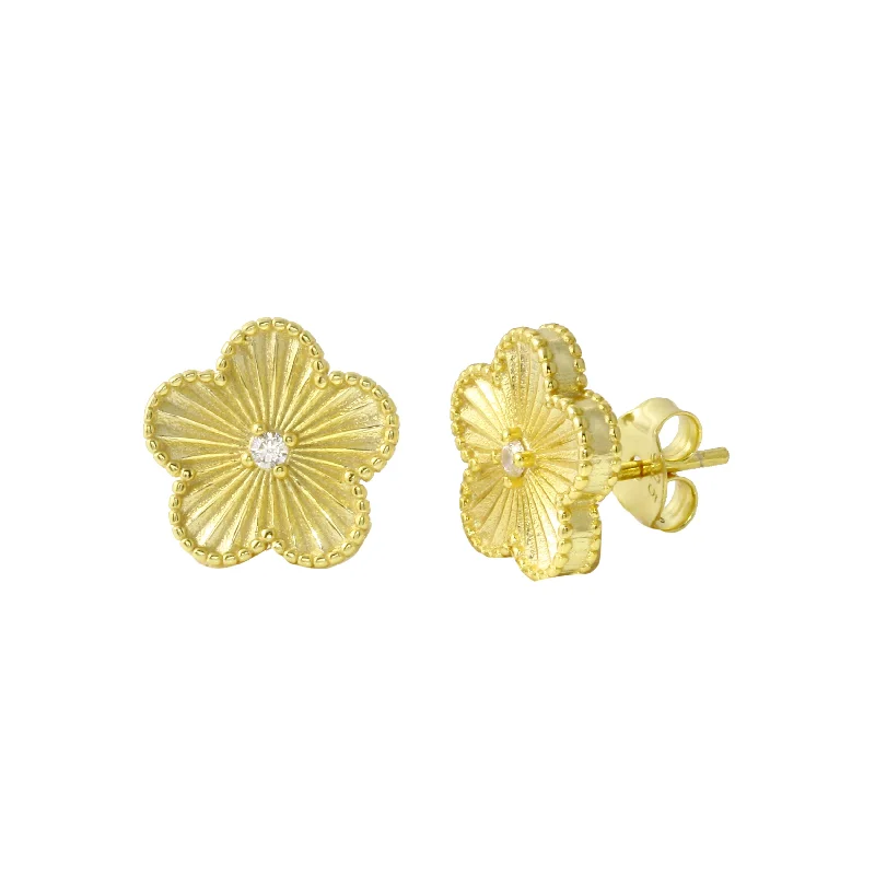 Best hoop earrings with infinity designs for a timeless and meaningful symbol-Fluted Flower Studs