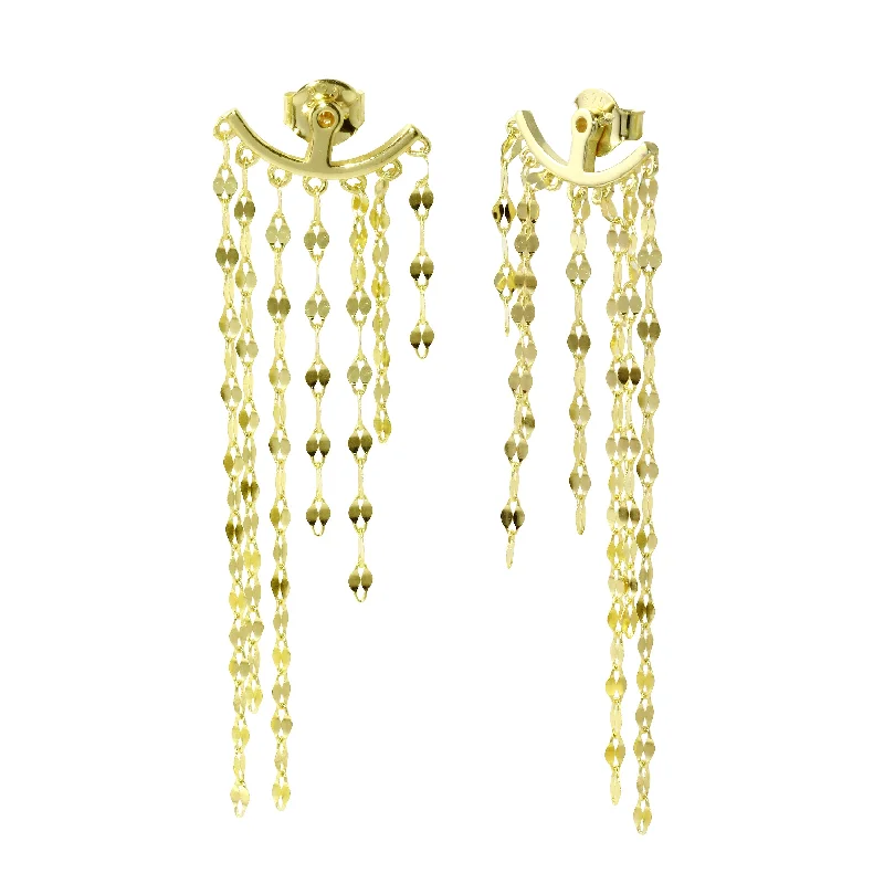 Best hoop earrings with rose gold for a romantic and warm aesthetic-Fringe Chain Earrings Backs