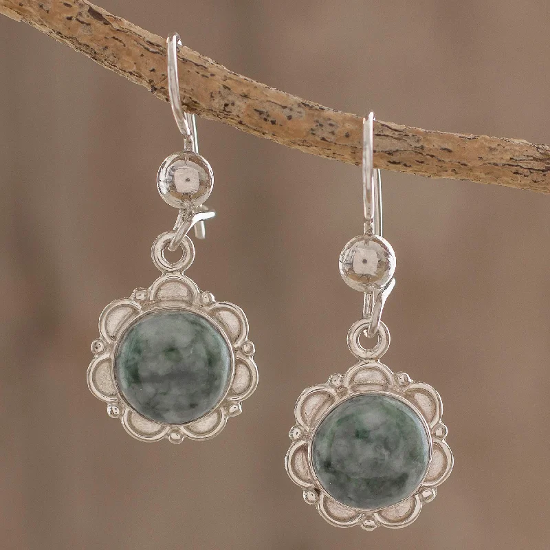 Hoop earrings with removable pendants for a versatile and customizable accessory-Green Forest Princess Jade Earrings