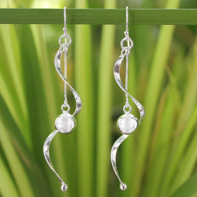 Best hoop earrings with smooth ceramic finishes for a polished, clean style-Handcrafted Sterling Silver Pendulum Earrings