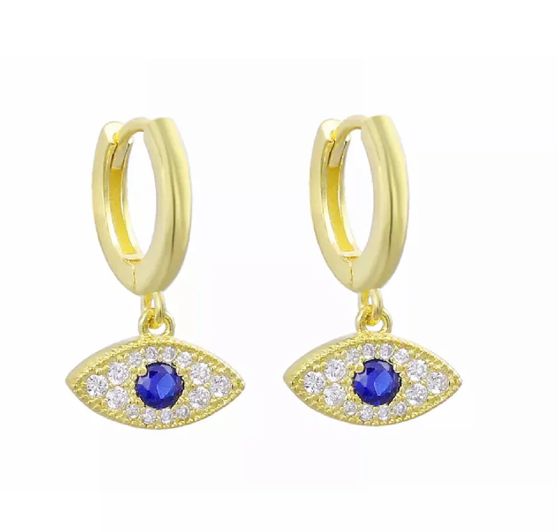 Best hoop earrings with gold for a luxurious and timeless look-Hanging Evil Eye Huggies