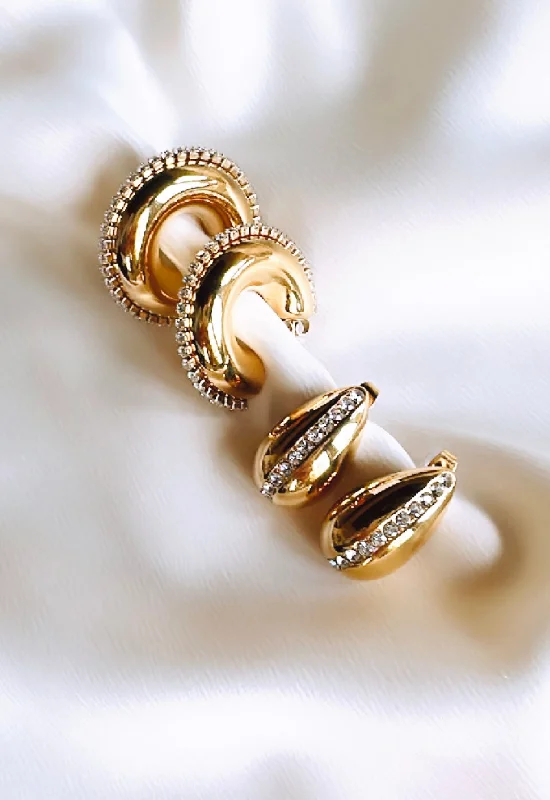 Best hoop earrings with gold for a luxurious and timeless look-Holiday Glam Hollow Hoop Earrings