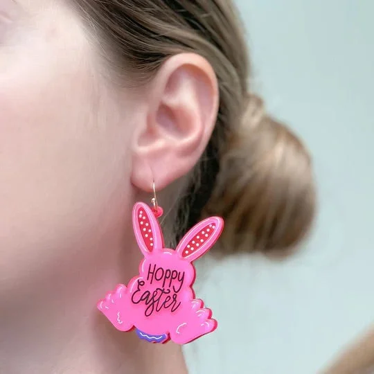 Best hoop earrings with detachable studs for a versatile and adjustable accessory-'Hoppy Easter' Bunny Dangle Earrings