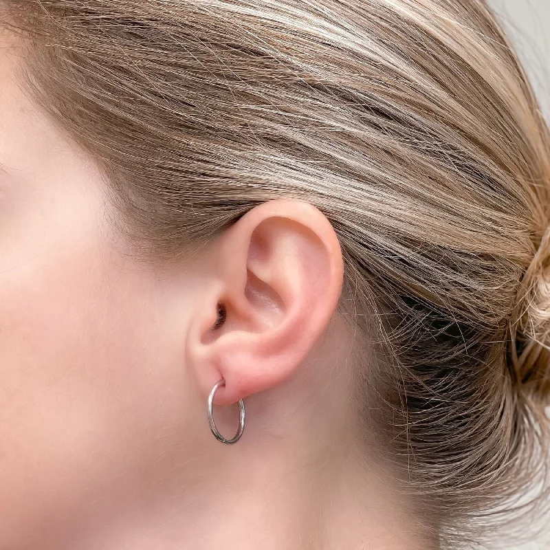 Hoop earrings with a matte finish for a sleek and sophisticated appearance-Large Stainless Steel Hoop Earrings - Silver