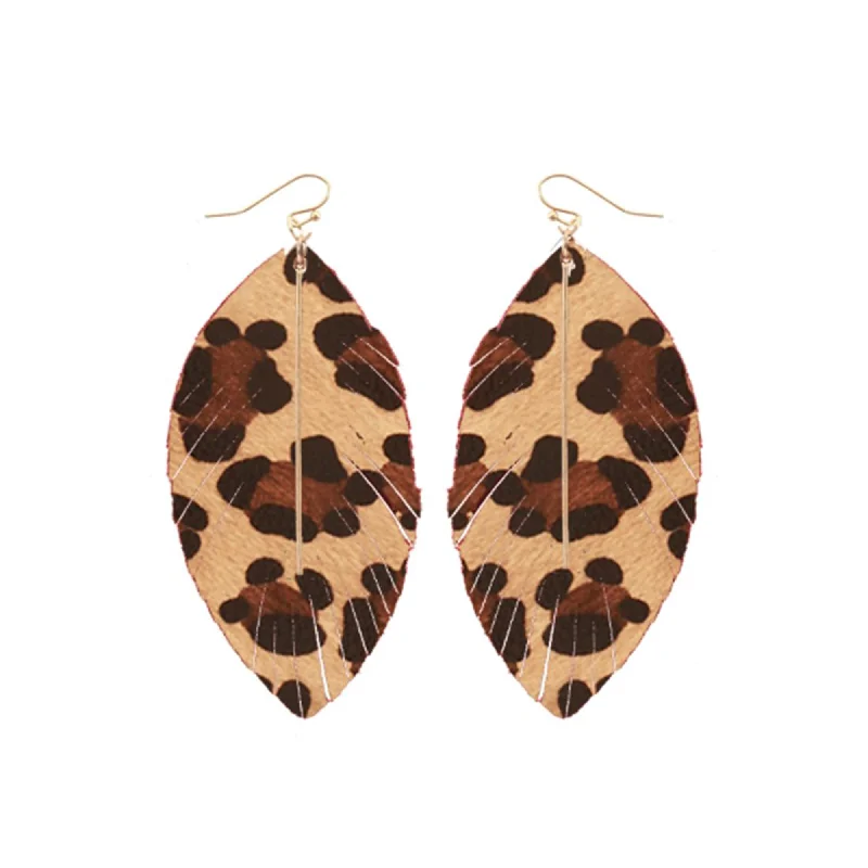 Hoop earrings with luxe velvet finishes for a rich and luxurious touch-Leopard Heather Earrings