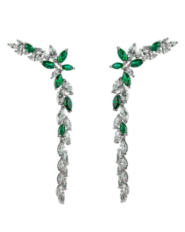 Best hoop earrings with intricate beaded details for a textured, stylish appearance-Marquise CZ Crawler Earrings