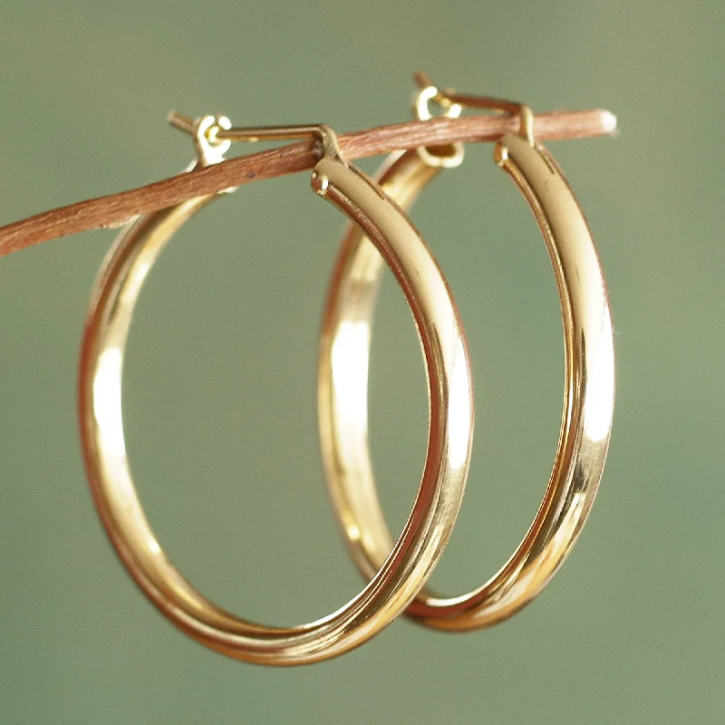 Best hoop earrings with vintage coins for a retro, antique-inspired style-Minimalist Magic Classic Gold Vermeil Hoop Earrings