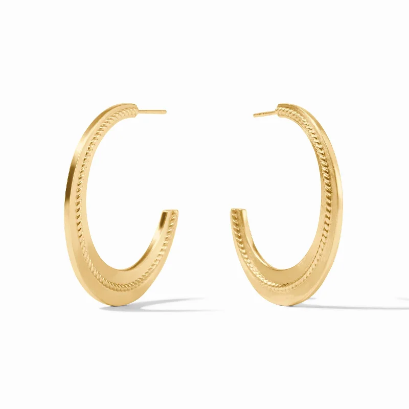 Stylish hoop earrings with diamond accents for an elegant and sparkling effect-Nassau Crescent Hoop