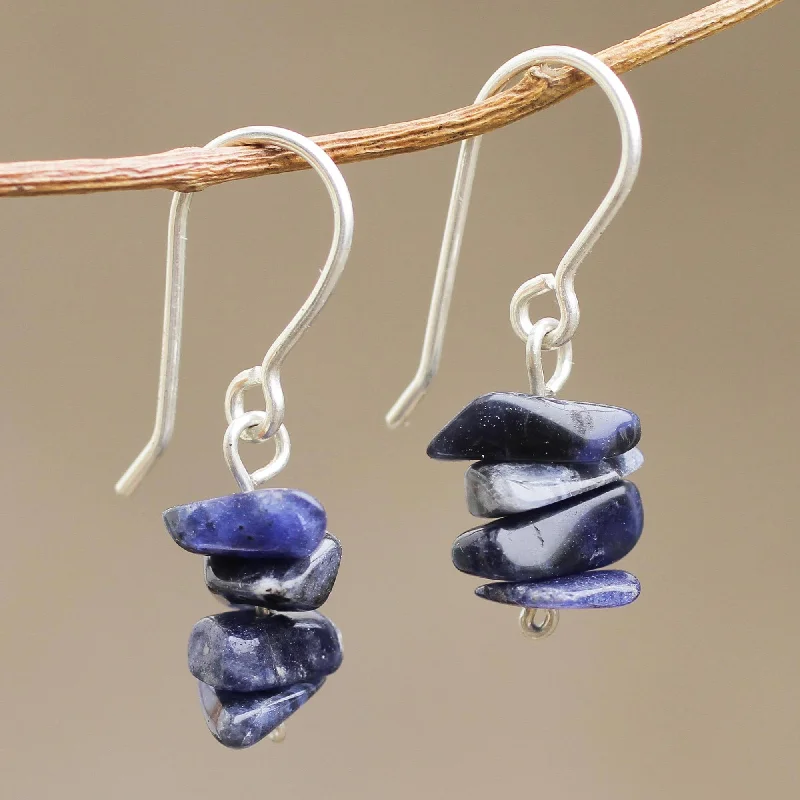 Best hoop earrings with tribal designs for a cultural and exotic aesthetic-Nature's Harmony Sodalite Beaded Earrings