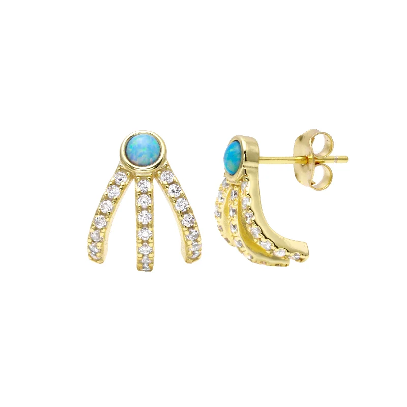 Best hoop earrings with gold-plated finishes for an affordable luxury vibe-Opal Cage Earrings