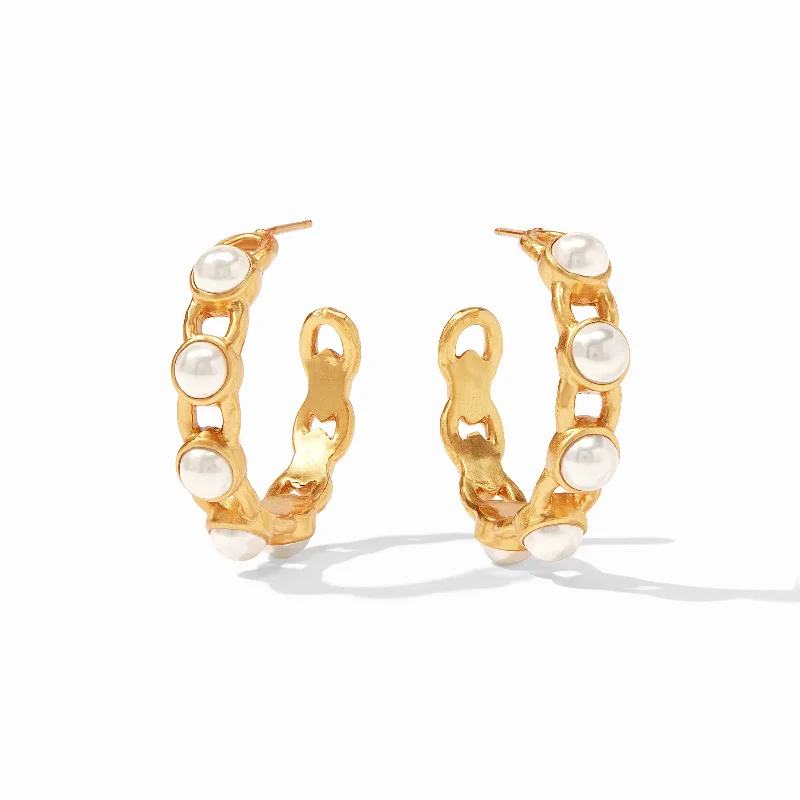 Best hoop earrings with custom designs for a personalized, unique accessory-Palermo Pearl Hoop