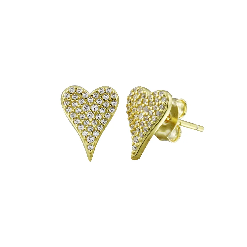 Hoop earrings with removable pendants for a versatile and customizable accessory-Perfect Heart Stud