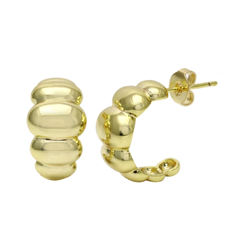 Hoop earrings with cut-out designs for a creative and lightweight effect-Puffy Hoops