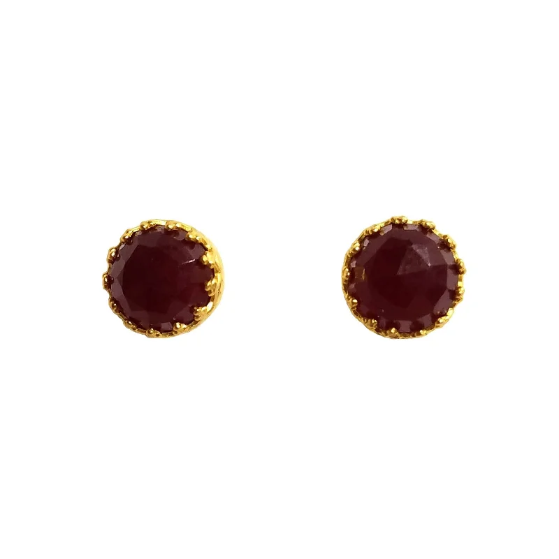 Hoop earrings with braided patterns for a detailed and textured finish-Rococo Earring - Garnet Quartz