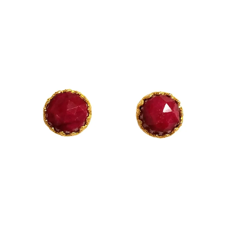 Hoop earrings with removable pendants for a versatile and customizable accessory-Rococo Earring - Ruby Quartz