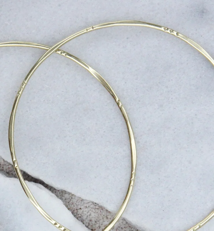 Hoop earrings with a matte finish for a sleek and sophisticated appearance-Bamboo Classic Hoops