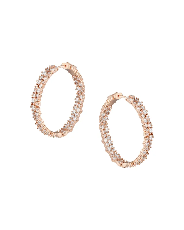 Best hoop earrings with stacked layers for a dimensional and bold look-Round Cluster Hoop Earrings