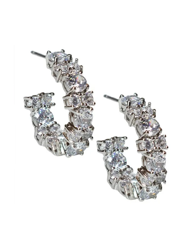 Best hoop earrings with detachable studs for a versatile and adjustable accessory-Round CZ Hoop Earrings